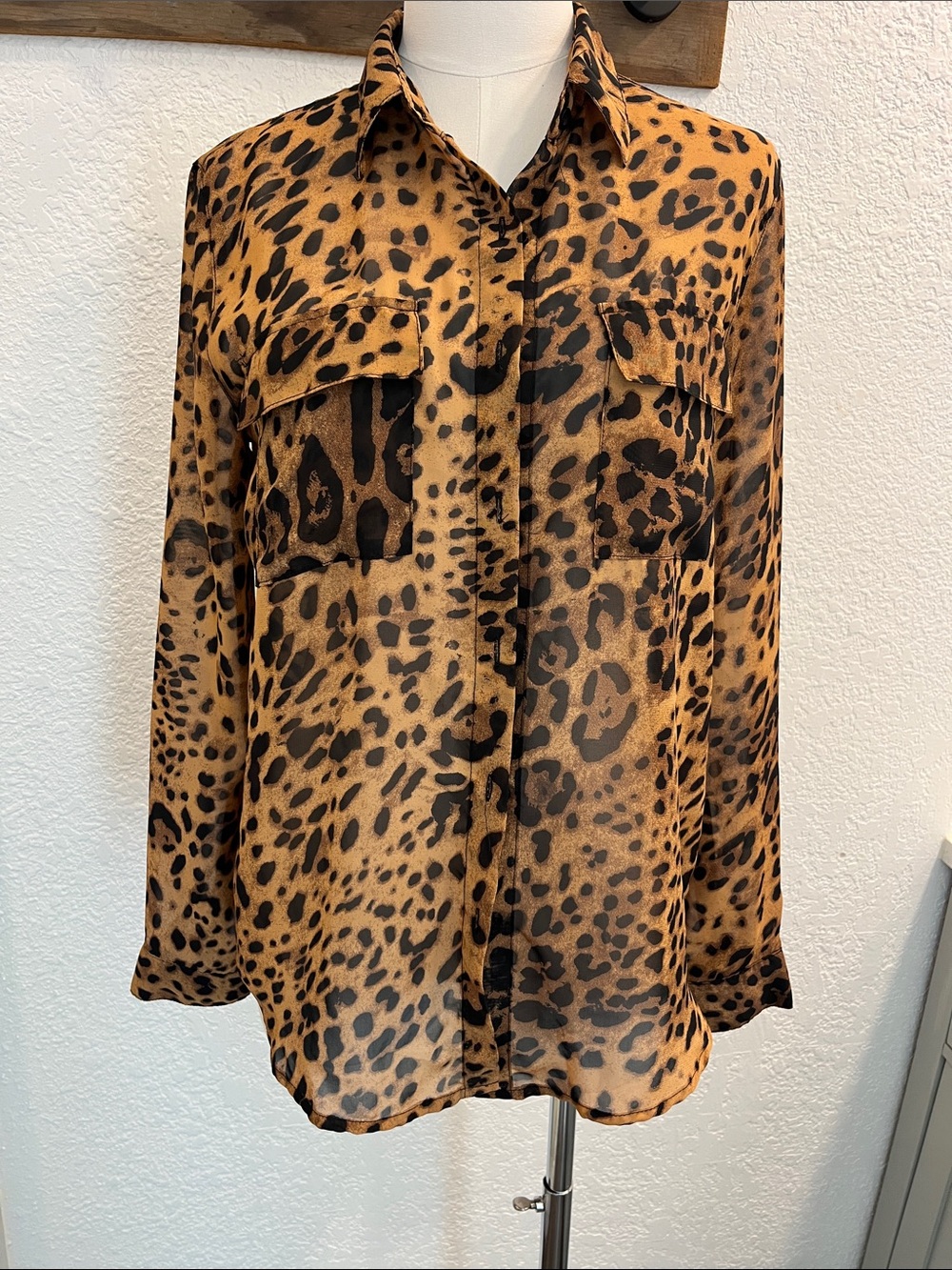 Timing Leopard Print Button-Down Shirt - Brown/Black